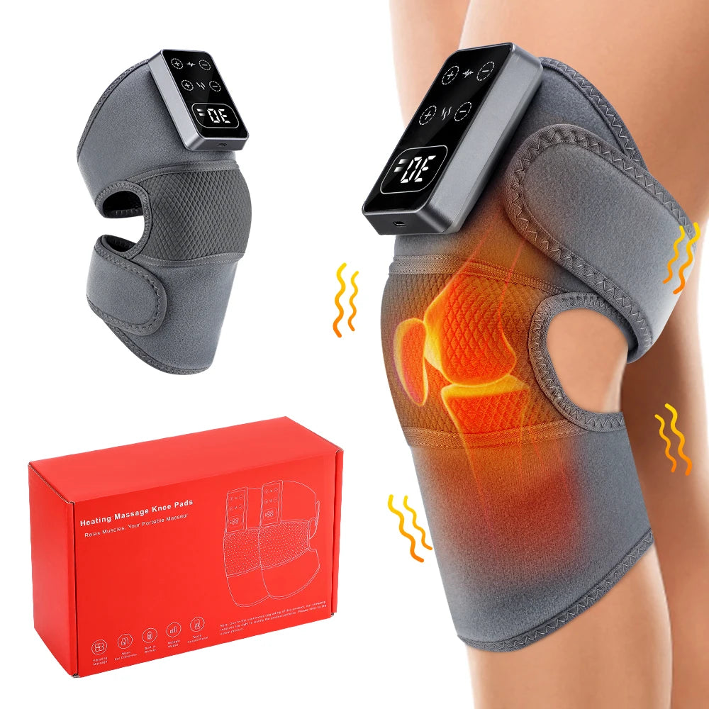 Electric Knee Massager 3 Vibrations 5 Levels Hot Compress Shoulder Elbow Massage Knee Support Brace Knee Protection Health Care