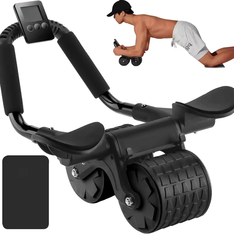 Elbow Support Automatic Rebound Abdominal Wheel Core Muscle Ab Trainer with Counter Display Fitness Exercise Roller Wheel