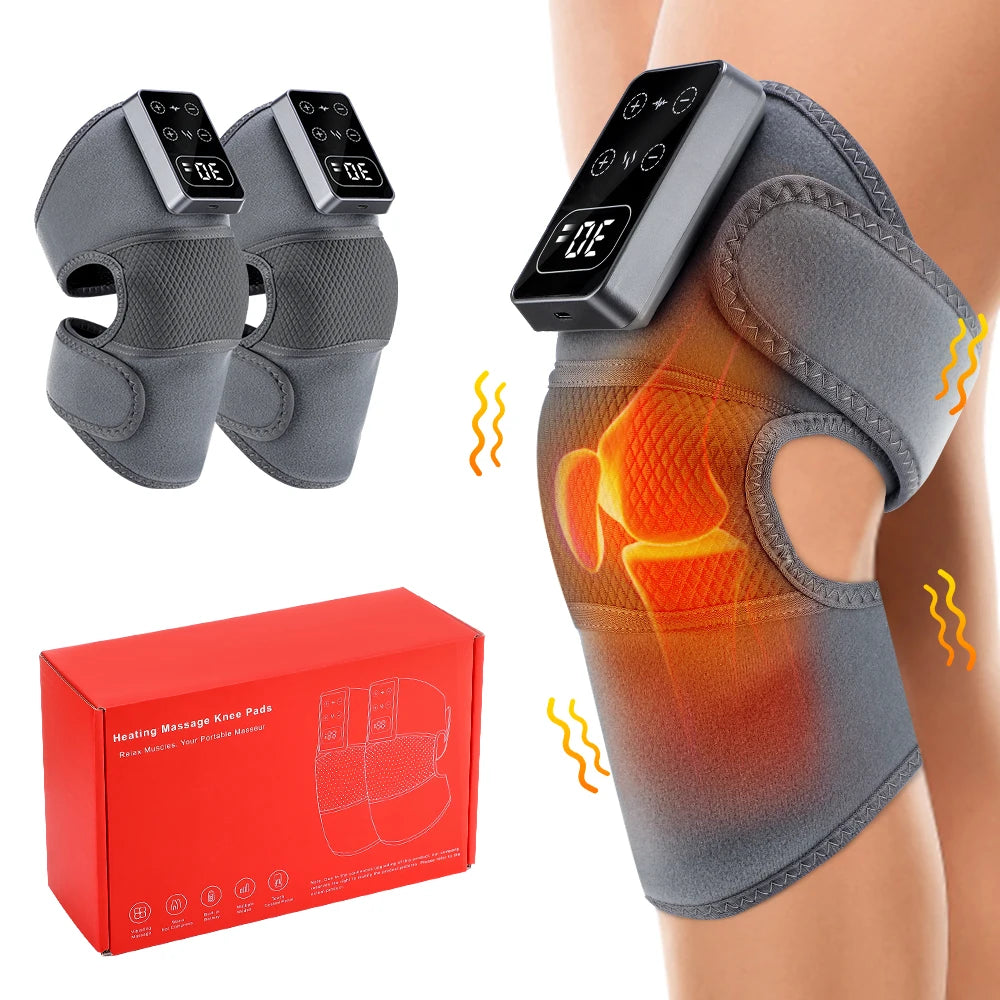Electric Knee Massager 3 Vibrations 5 Levels Hot Compress Shoulder Elbow Massage Knee Support Brace Knee Protection Health Care